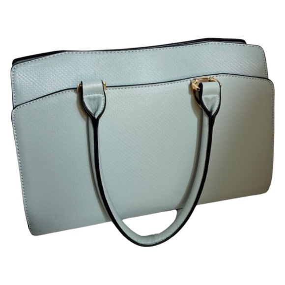 Large satchel bag shoulder bag light blue with light light green shade - Picture 1 of 14